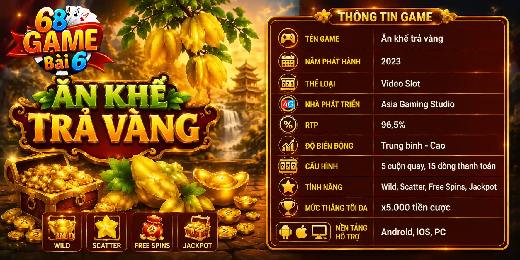 Đôi nét sơ lược về tựa game slot Ăn khế trả vàng 68gamebai